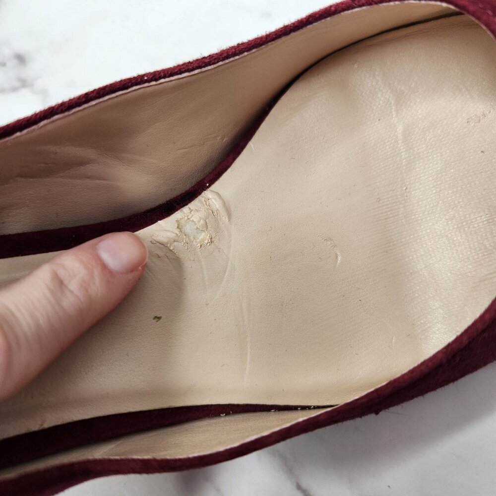 Cole Haan Grand OS Signature Maroon Velvet Stiletto Heels Pumps Women's 10 - Picture 9 of 11